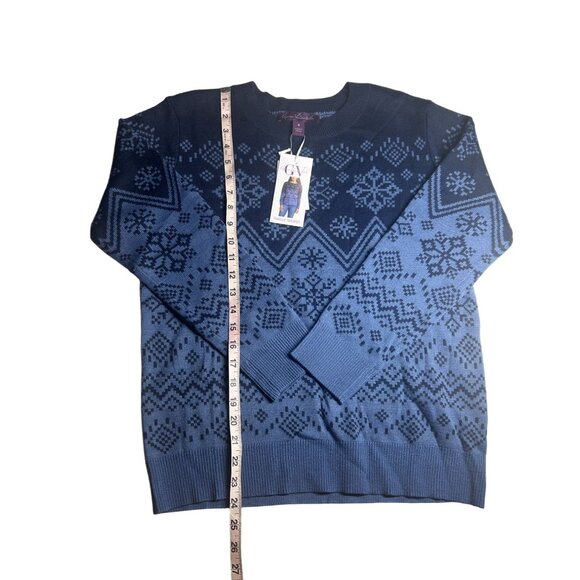 Gloria Vanderbilt Fairisle Sweater Women's‎ Medium Titan Wild Wind Blue NEW - Picture 3 of 8